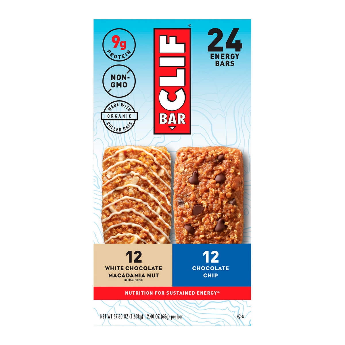 Clif Bar Energy Bars, Variety Pack, 2.40 oz, 24count