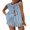 Blue, variant on Michellecmm Women's 2 Piece Summer Set, Striped Open Front Tie-Up Ruffle Tank Tops Elastic Waist Casual Shorts