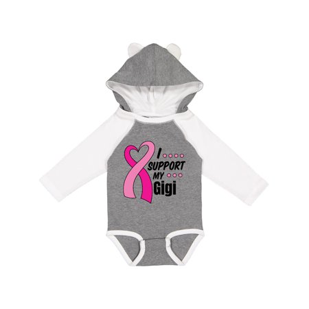 

Inktastic Breast Cancer Awareness I Support My Gigi with Pink Ribbon Gift Baby Boy or Baby Girl Long Sleeve Bodysuit