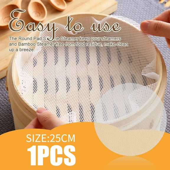 Warehouse Clearance! Hilingoto, Silicone Steamer Mat (25cm) 1Pc, Silicone Steamer Pad Non-Stick Silicone Mat Steamer Pad Sum Paper Cooking Tools
