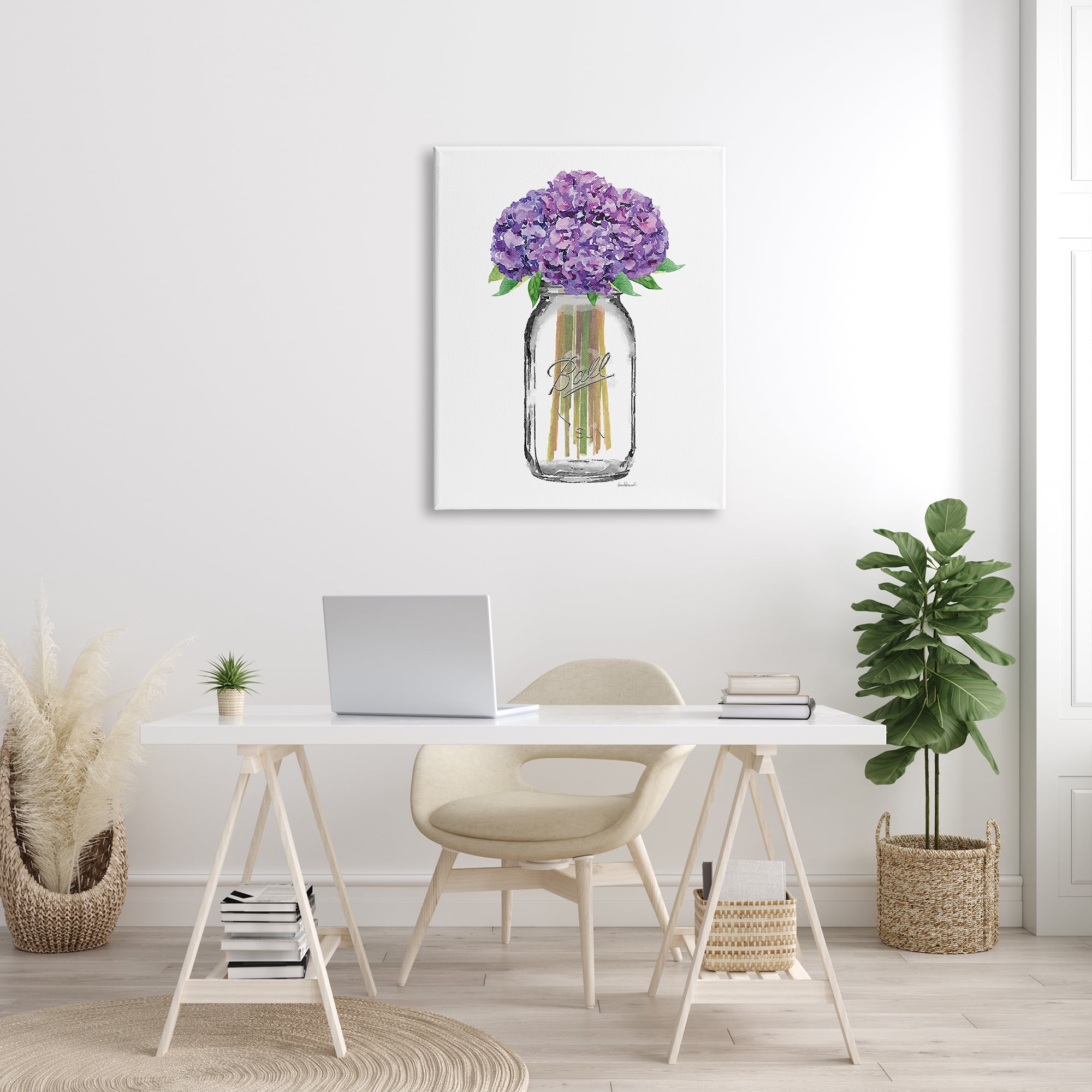 Stupell Industries Fashion Designer Flower Jar Purple Watercolor Canvas Wall Art by Amanda Greenwood