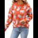 thumbnail image 1 of Suéter de Punto Informal con Cuello Redondo y Larga con Forma de Corazón para Mujer. Naranja XL, 1 of 10