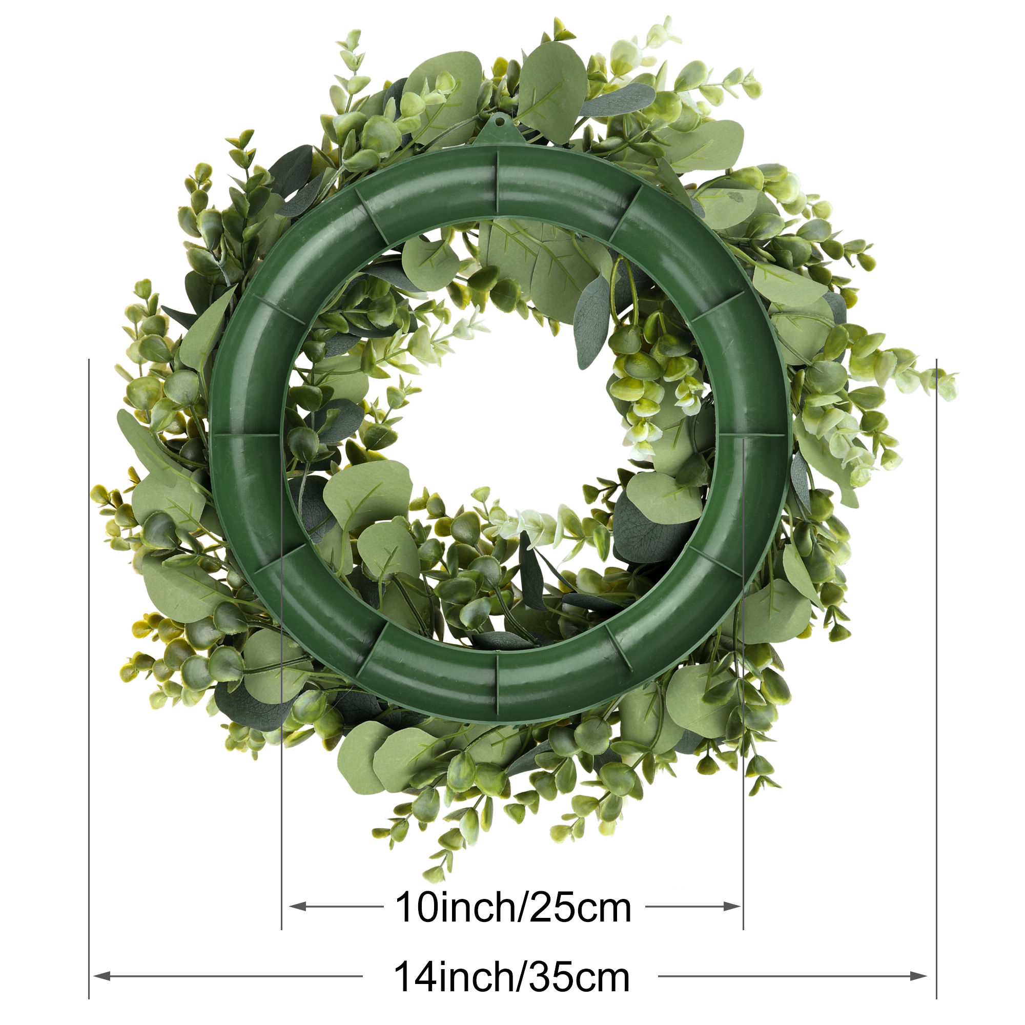 Unique Bargains Eucalyptus Wreaths Wedding Decor Handmade Wreath Green 14"-3Pcs