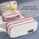 thumbnail image 4 of Bolsa De Lápices De Gran Capacidad Con Cremallera De Tres Capas, Bolsa De Papelería De Lona Portátil Para Estudiantes, Estuche De Lápices Bonito A Cuadros Para Niños, Suministros Escolares, Bolsa De A, 4 of 4