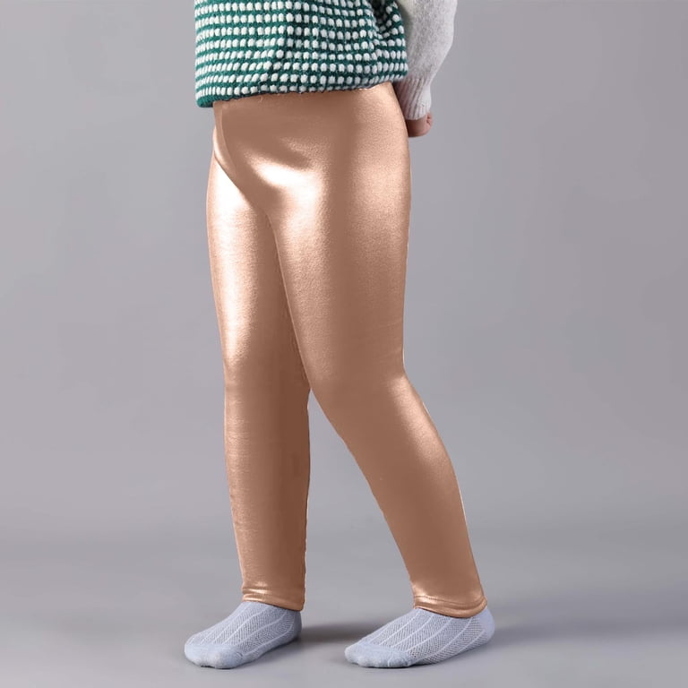 AherBiu Toddler Girls Clothes Leather Leggings Stretchy Tights