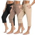 thumbnail image 2 of Chenyin Women's Yoga Capri Pants Loose Soft Leggings Workout Jogger Cropped Pants for Women with Pockets, 2 of 7