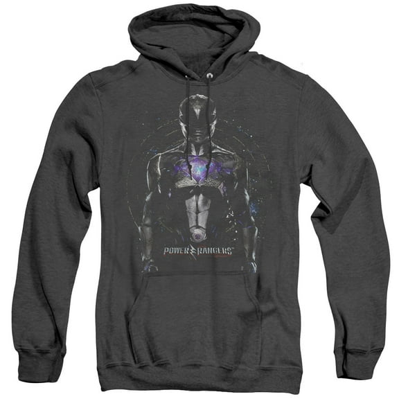 Power Rangers Black Ranger Adult Heather Hoodie Sweatshirt Black
