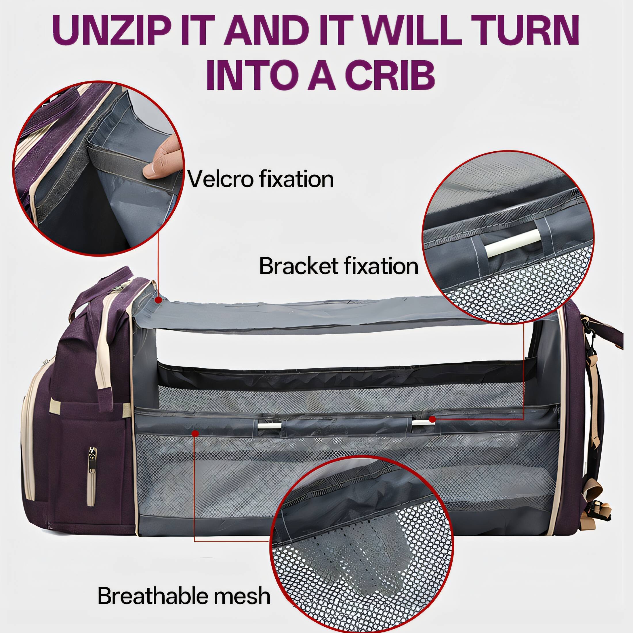 GASTROPOD Diaper Bags,Outdoor Activity Friendly Diaper Bags,Lightweight at 485G Diaper Bag with Changing Station,Easy to Carry Diaper Backpack,