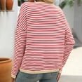 thumbnail image 6 of Qepwscx Women's Knit Tops Baggy Sweaters Top Long Sleeve Chunky Knit Pullover Tops Fashion Clothes Stripe Crew Neck Knitted Jumperes Tops 2025 Winter Shirts Loose Fits Outerwear, 6 of 6