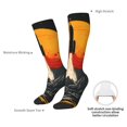 thumbnail image 4 of Gaeub Retro Space Rocket Launch Printed Design Socks Stretchy High Tube Socks for Men Women Teens , Softball Soccer Socks for Hiking, Sport, 4 of 6