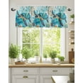 thumbnail image 2 of Vintage Teal Valances for Windows Sea Turtle Coral Starfish Marine Life Nautical Valance Rod Pocket Short Window Treatments Curtains for Kitchen Bathroom Living Room Bedroom, 42 x 18 Inch, 2 of 7