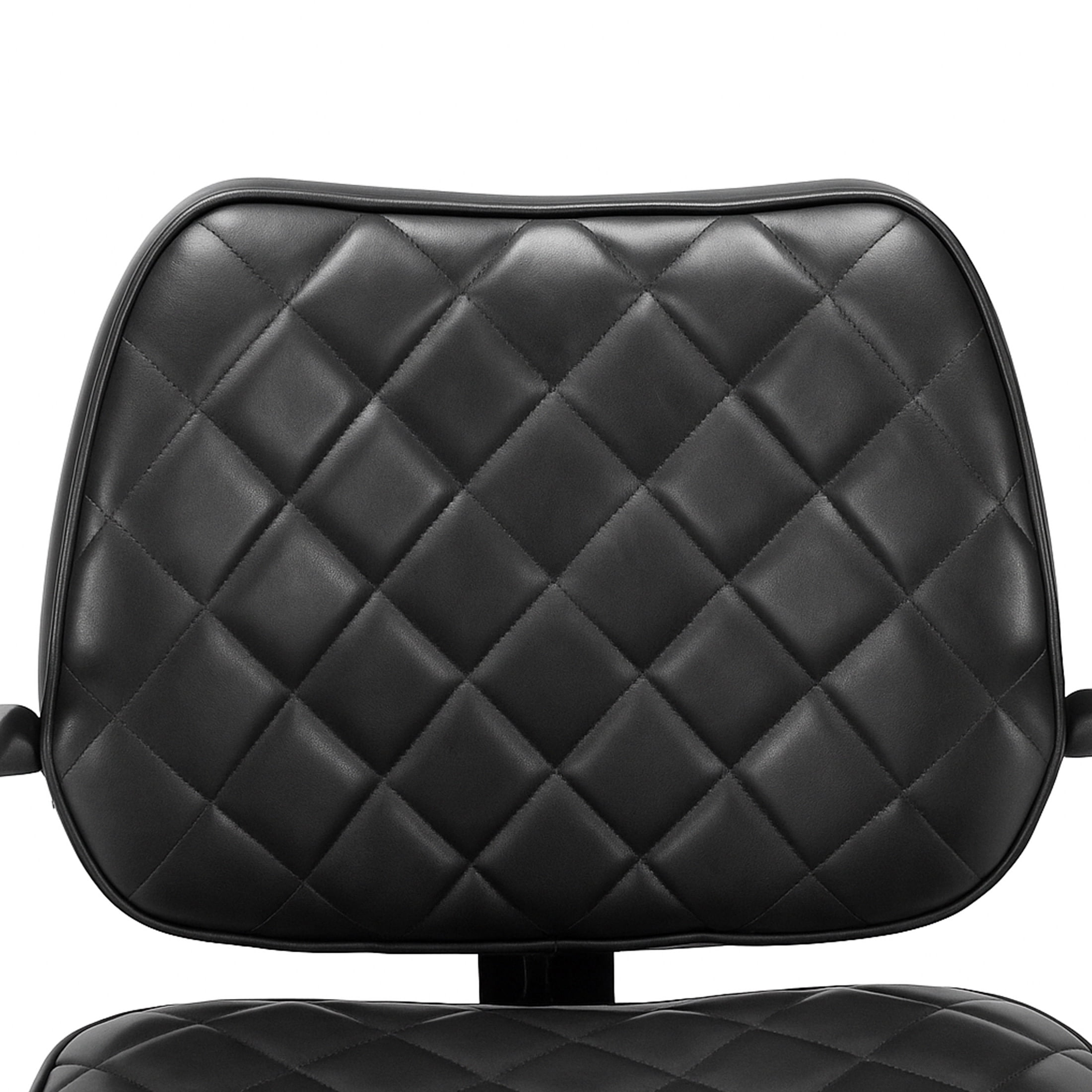 Noble House Hydraulic Salon Styling Chair, Diamond Quilted PU Leather Barber Chair, Black