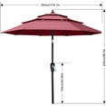thumbnail image 2 of ABCCANOPY 10FT 3 Tiers Patio Umbrella With Crank Handle, Burgundy, 2 of 6