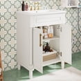 thumbnail image 4 of Harper & Bright Designs 24" Small Bathroom Vanity with Sink, Bathroom storage Cabinet with Doors and Shelf, White, 4 of 19