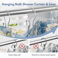 thumbnail image 4 of Bathway Shower Curtain Hooks Chrome Shower Curtain Rings with Cylindrical Design, 12Pcs Metal Shower Curtain Hooks Rust Proof, Smooth Glide Double Shower Hooks Rings for Shower Curtain, 4 of 7