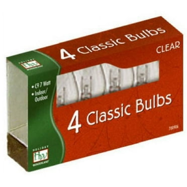 Holiday Wonderland 1094C-88 4-Pack of C9 Ceramic Clear Christmas Light Replacement Bulbs - Quantity of 100