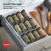 Copco 12 Jar In-Drawer Spice Rack, White