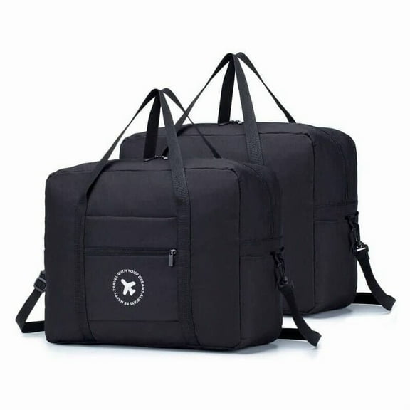 45x36x20cm Cabin Luggage, 2-Piece Foldable Duffle Bag for Air Travel