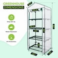 thumbnail image 3 of ZMSHOP 4-Tier Mini Greenhouse Portable Green House with Shelves & Weather-Resistant PE Cover, Small Greenhouse for Seedlings & Gardening Gifts, 27x19x64 in, Clear/White, 3 of 9