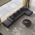thumbnail image 5 of 162" Cloud Couch, Gray Modern Upholstered Sectional Couches for Living Room, Free Combination L Shaped Sofa Set with 6 Pillows, Oversized Design, 5 of 18