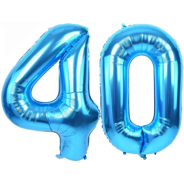 Numéro de ballon aluminium 6 ans Ballon aluminium bleu 86cm anniversaire  avec paille