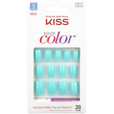 KISS Salon Color Artificial Nails, China Doll, Short Length, 28 count ...