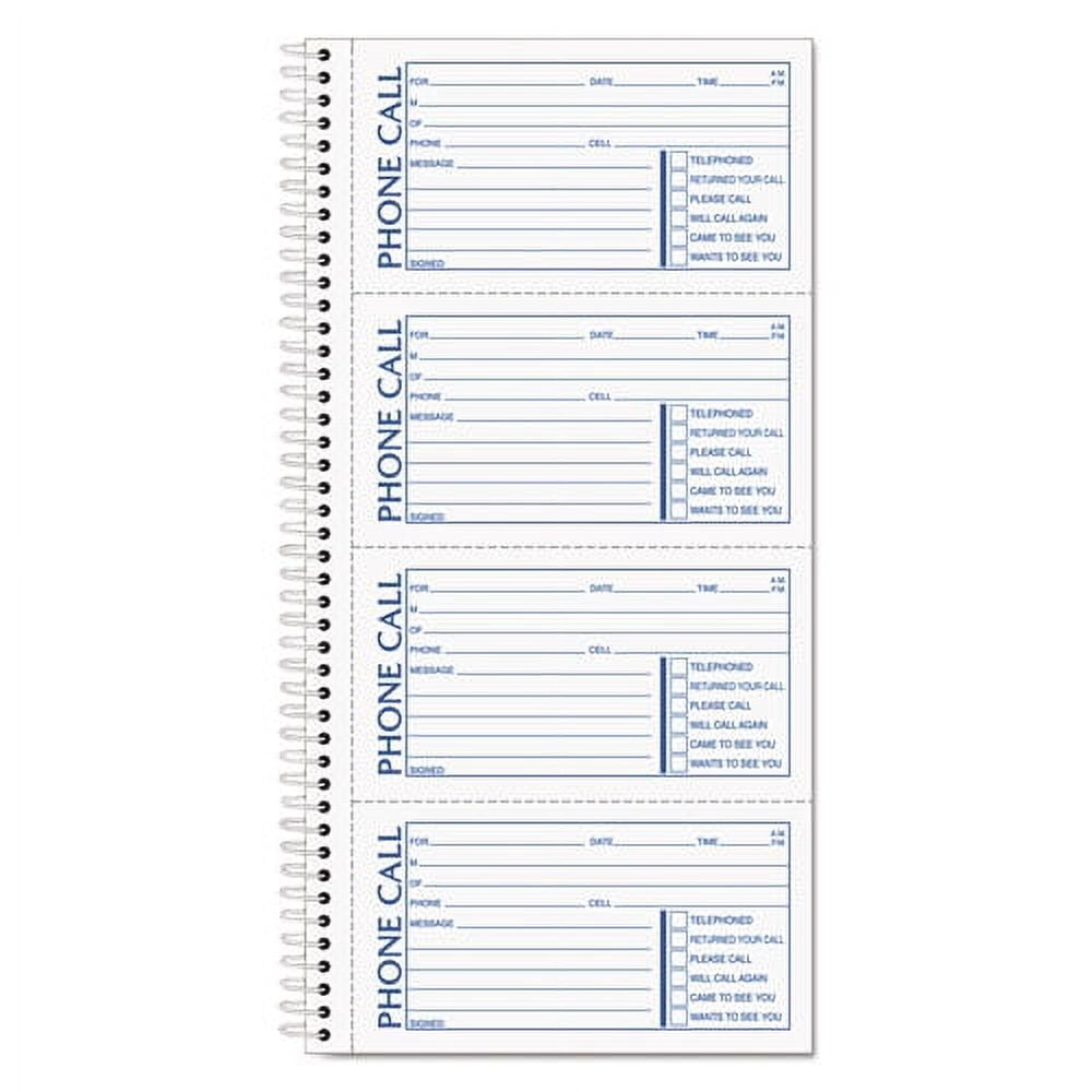 Second Nature Phone Call Book, Two-Part Carbonless, 2.75 X 5, 4/page, 400 Forms | Bundle of 5 Each