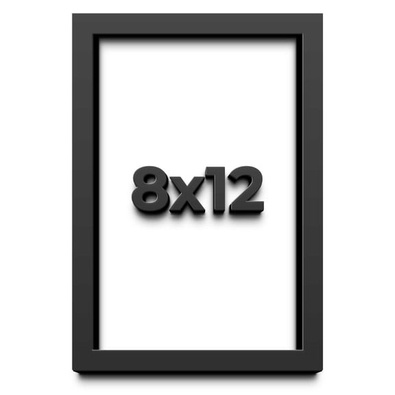 8x12 Shadow Box Frame Black | 1 inches Deep Real Wood Contemporary Shadowbox Display Frame | UV