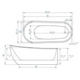 thumbnail image 2 of 68 inch White Oval Acrylic Free Standing Soaking Bathtub, 2 of 8