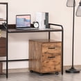 thumbnail image 2 of HOMCOM Vertical Filing Cabinet 2 Drawer, Mobile File Cabinet with Wheels for Letter Size, Home Office Organizer, Rustic Brown, 2 of 10