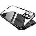 thumbnail image 1 of KOMI 360° Full Body Case Compatible with iPhone 16 Pro Max Clear Case with Lock and Screen Protector Camera Protector Clear Double Sided Glass Magnetic Aluminium Alloy Bumper Case, Black, 1 of 5
