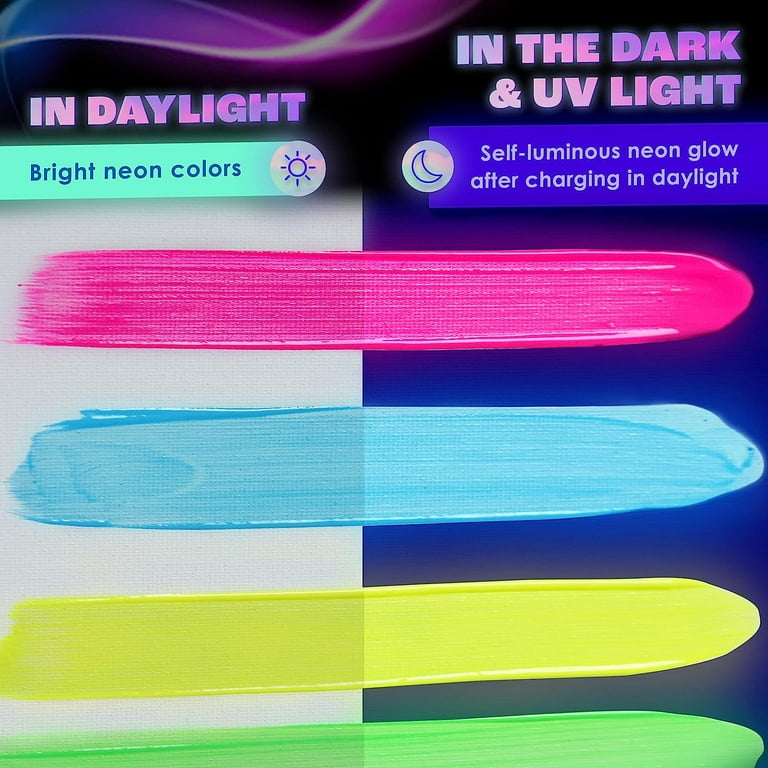 individuall Neon Nights UV Glow in The Dark Body Paint - 8 Pck