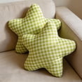 thumbnail image 4 of Grid Fabric Five Pointed Star Plush Pillow, Soft Lumbar Support Cushion, Decorative Throw Pillow for Sofa Bedroom Living Room,Green, 4 of 7