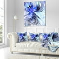 thumbnail image 3 of Designart Blue White Fractal Flower Pattern - Floral Throw Pillow - 16x16, 3 of 5