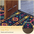 thumbnail image 6 of CURLYOOT Ethnic Geometric Half Round Door Mat, Indoor Outdoor Entrance Rug, Colorful Semi Circular Area Rug, Non Slip Washable Absorbent Doormat, Laundry Room Rug 24'' x 36'', 6 of 7