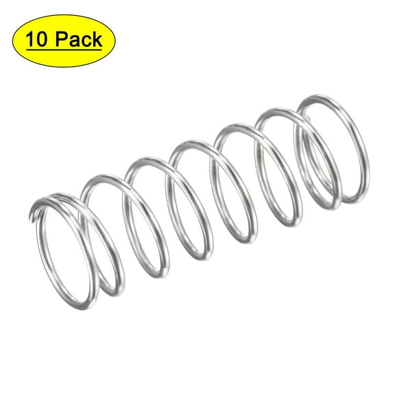 11mmx0.9mmx30mm 304 Stainless Steel Compression Spring 11N Load Capacity 10 pcs