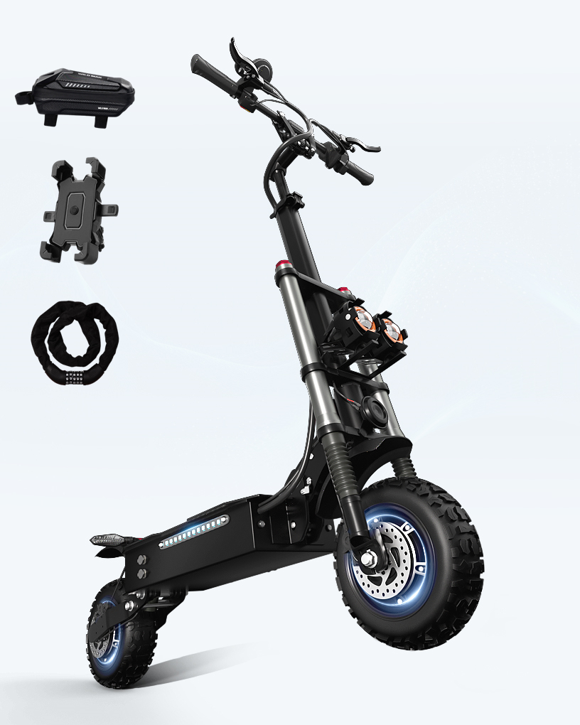 Cleytro Adult Electric Scooter, Dual Motor 60V33AH Battery, Dual Disc Hydraulic Oil Brake, Dual Shock Absorbers with Seat, Folding
