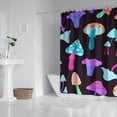 thumbnail image 2 of Colorful Mushroom Pattern Dark Pattern Shower Curtain 72"x72" ,Bathroom Decorative Shower Curtains Set with 12 Hooks,Modern Waterproof Washable Shower Curtain, 2 of 6