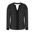 thumbnail image 5 of Xuniizn Blouses for Women, Floral Printed V Neck Long Sleeve Business Casual Tops, Soft Cozy Loose Dressy Work Blouses, S-2XL, 5 of 6