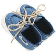 thumbnail image 2 of Douhoow Newborn Girl Boy Denim Shoes Casual Soft Sole Infant Solid Lace Up Shoes Prewalkers, 2 of 4