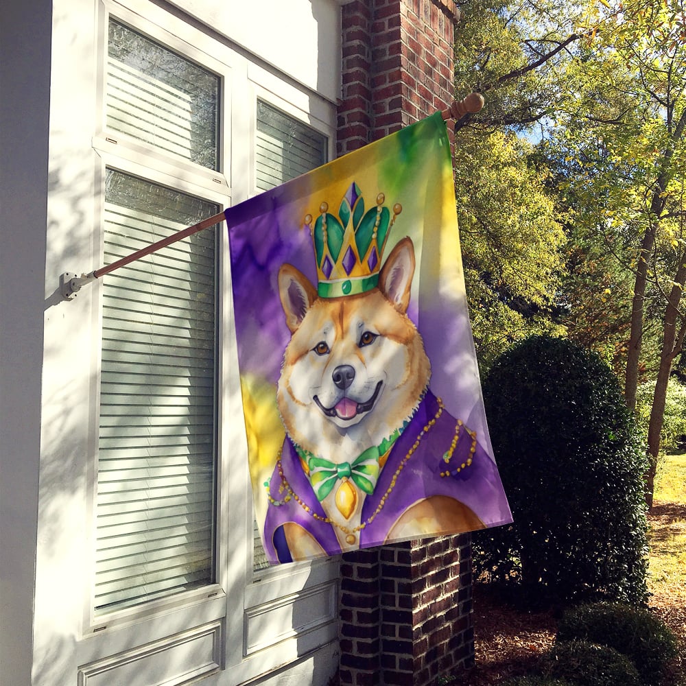 Akita King of Mardi Gras House Flag 28 in x 40 in