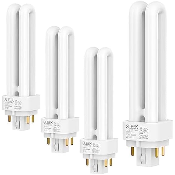 13 Watt T4 Double Tube CFL 4 Pin G24Q-1 Base Light Bulb 3500K 800lm - Compact Fluorescent -Neutral White Light 4pack…$$Tools & Hardware Other