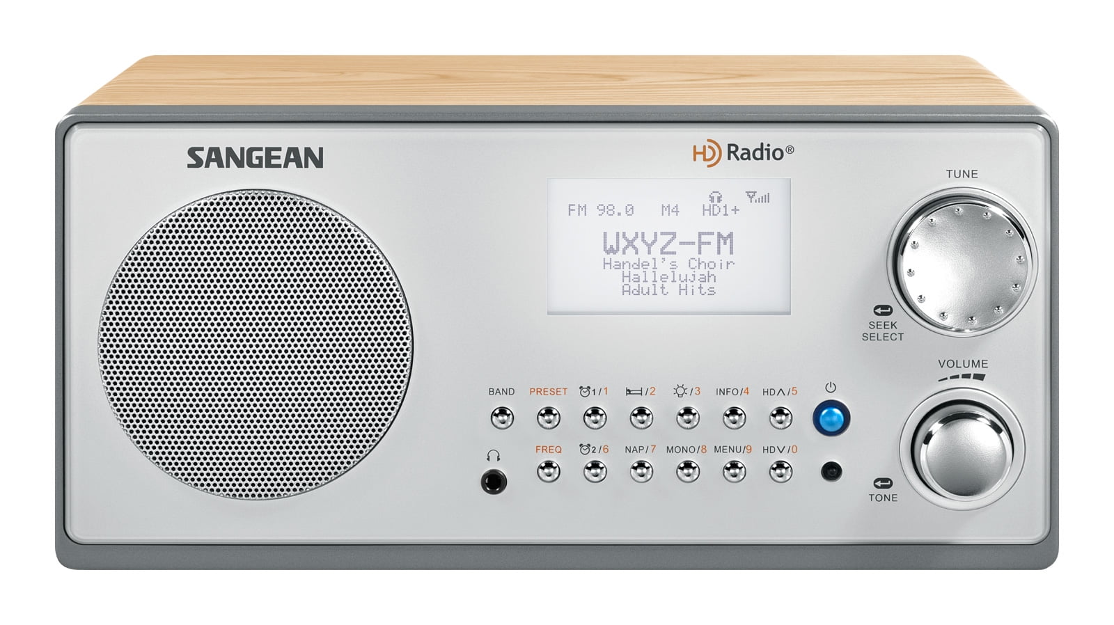 Sangean All in One HD AM/FM Dual Alarm Clock Radio with Large Easy to