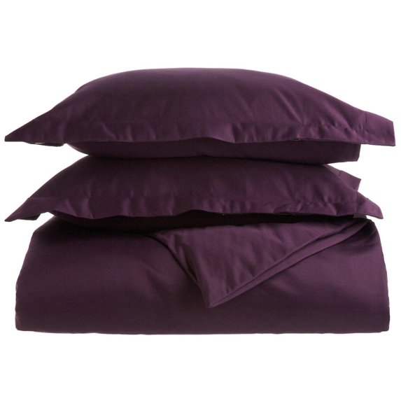 1500 Thread Count Cotton Marrow Stitch Duvet Cover Set, King/California King, Plum