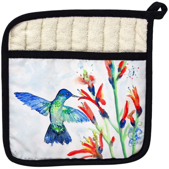 Betsy Drake PT644 Hummingbird  Fire Plant Pot Holder