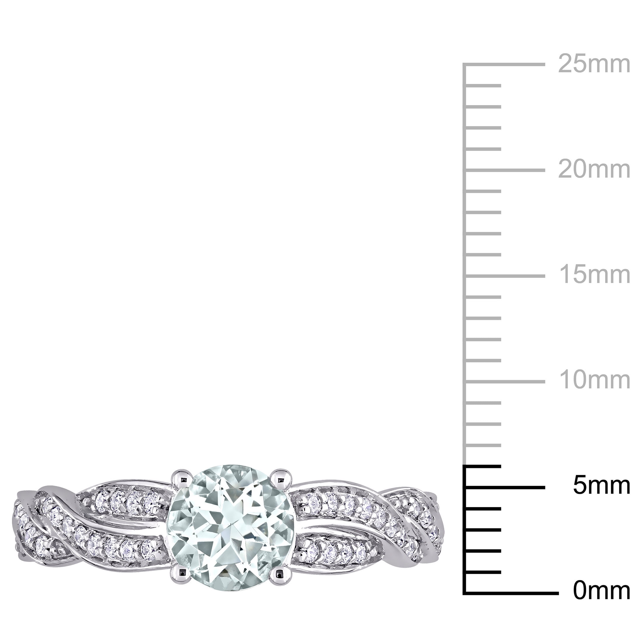 Everly Women's Aquamarine 14K White Gold Engagement Ring