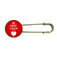 thumbnail image 1 of Quote Keep Calm And Love Red Retro Metal Brooch Pin Clip Jewelry, 1 of 3