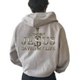 thumbnail image 2 of Jesus Christ Saved My Life Hoodie – Double Sided Christian Cotton Pullover, Religious Faith Based Hoodie, Unisex Gift for Men and Women, 2 of 7