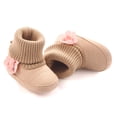 thumbnail image 2 of Dakaela 0-18M Baby Booties Newborn Infant Knit Sock Shoes Toddler Boys Girls Winter Warm Unisex First Walkers Ankle Crib Slippers Beige, 2 of 6