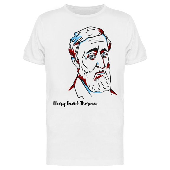 Henry Thoreau Engraved Portrait  T-Shirt Men -Image by Shutterstock, Male x-Large